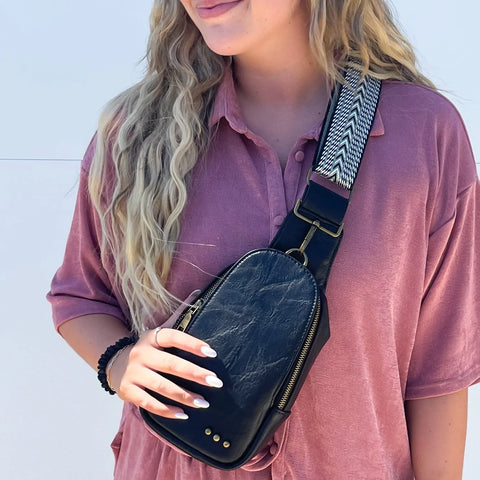 Guitar Strap Sling Bag: Black - IN STOCK