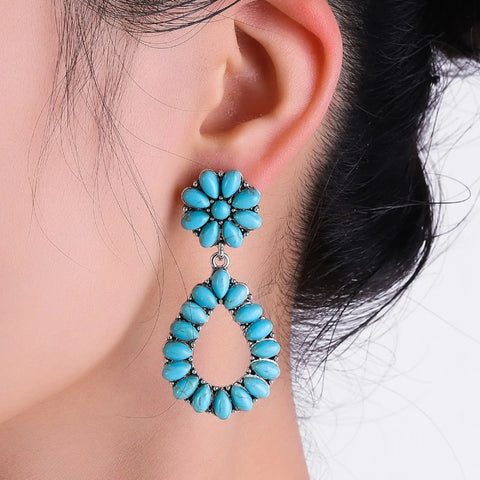 Teardrop-Shaped Drop Earrings